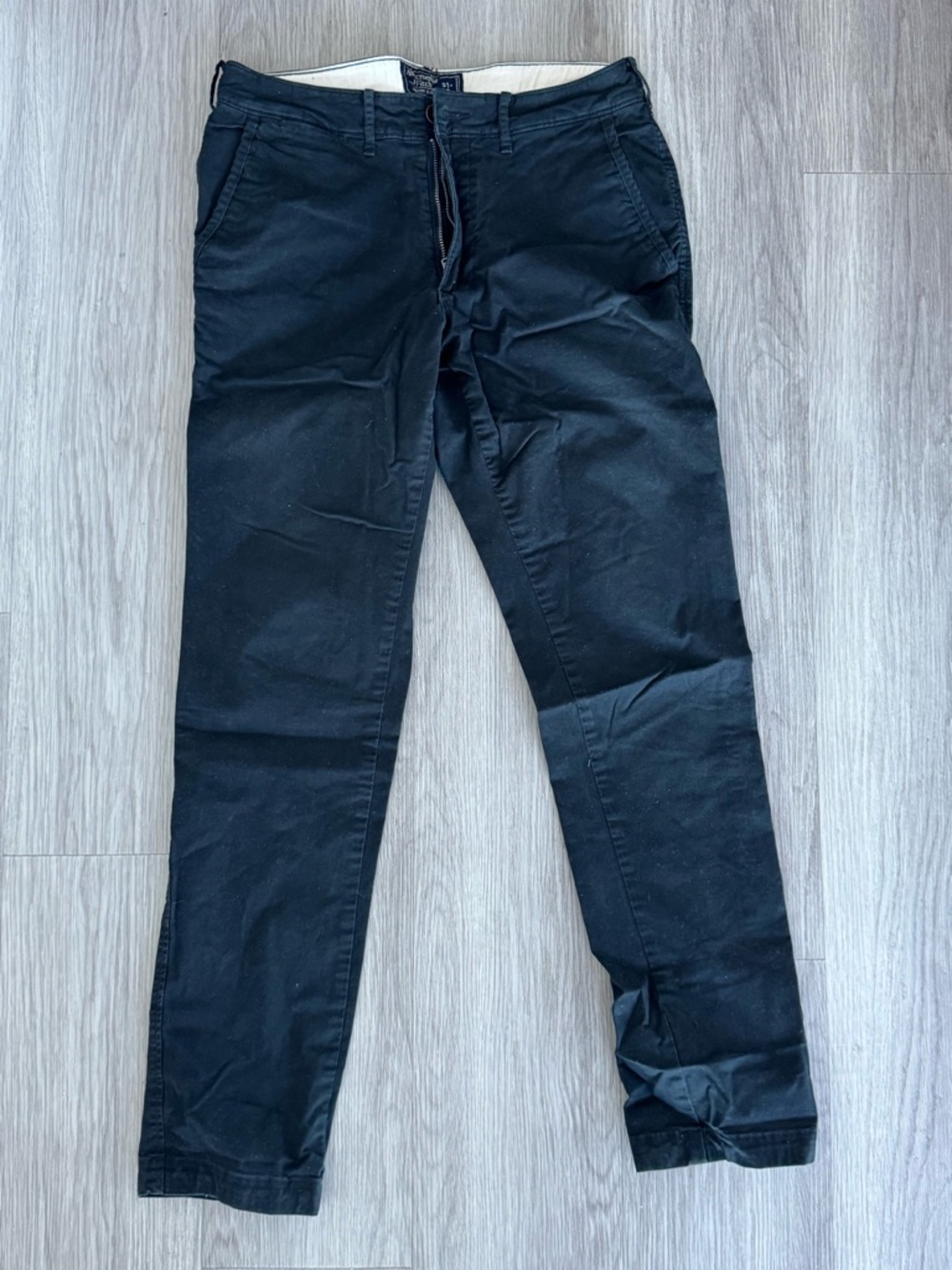 Abercrombie & Fitch Black Langdon Slim Stretch Pants; size 31W/32L